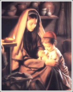 Jesus menininho e Maria
